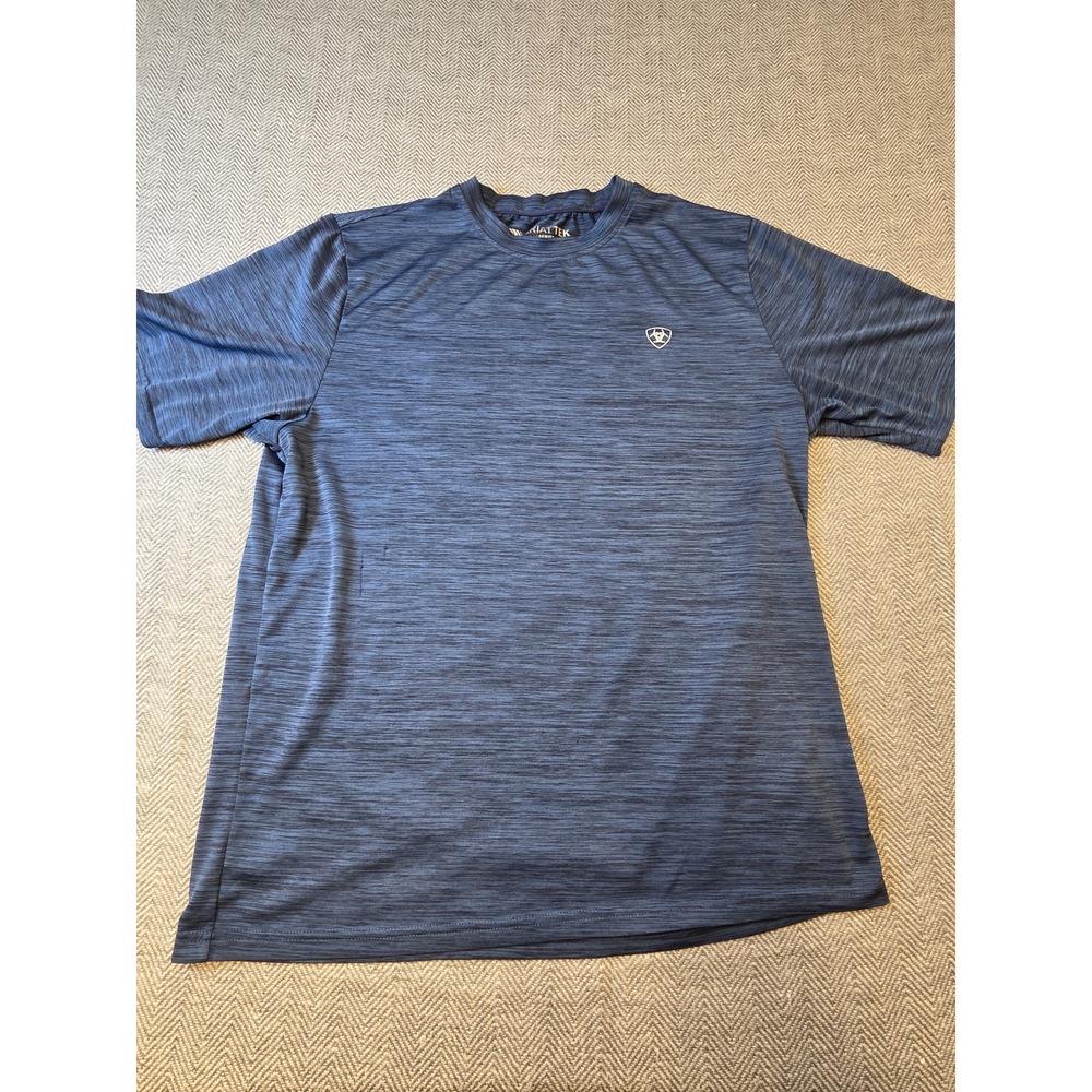 Ariat Heat Series Performance T-Shirt Men's Medium Navy Blue Space Dye Crew Neck